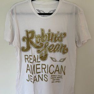 Robin's Jeans - Gold/Glitter Detail/Print - Size S